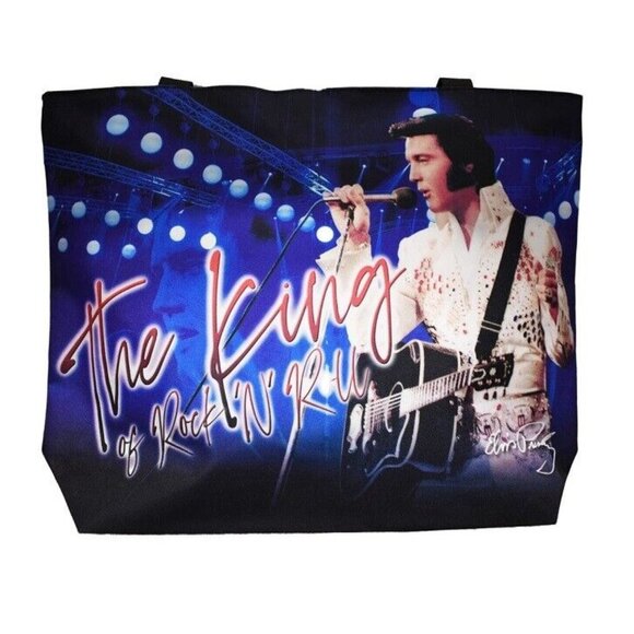 New Blue On Stage Elvis Presley Tote Bag Large Shoulder Shopping The King Gift - Picture 1 of 2